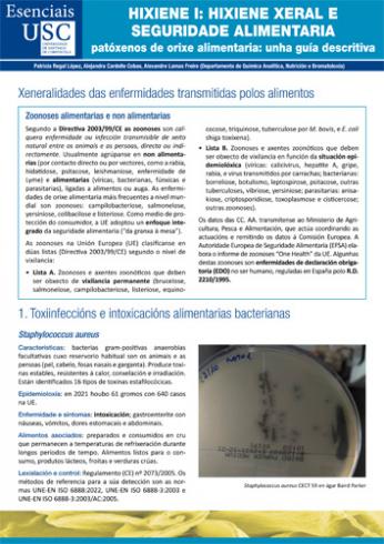 HIXIENE I: HIXIENE XERAL E SEGURIDADE ALIMENTARIA. PATÓXENOS DE ORIXE ALIMENTARIA. UNHA GUÍA DESCRITIVA