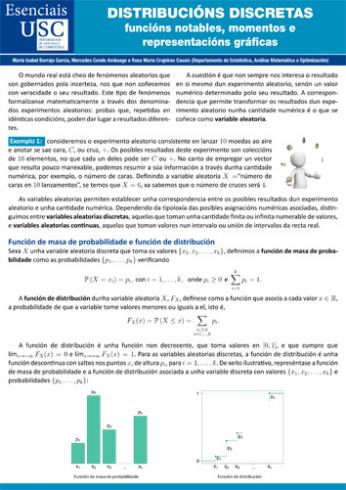 DISTRIBUCIÓNS DISCRETAS: FUNCIÓNS NOTABLES, MOMENTOS E REPRESENTACIÓNS GRÁFICAS