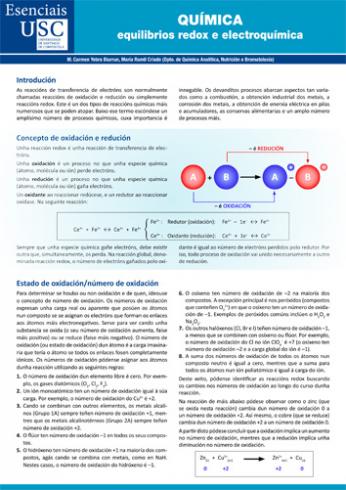 QUÍMICA: EQUILIBRIOS REDOX E ELECTROQUÍMICA