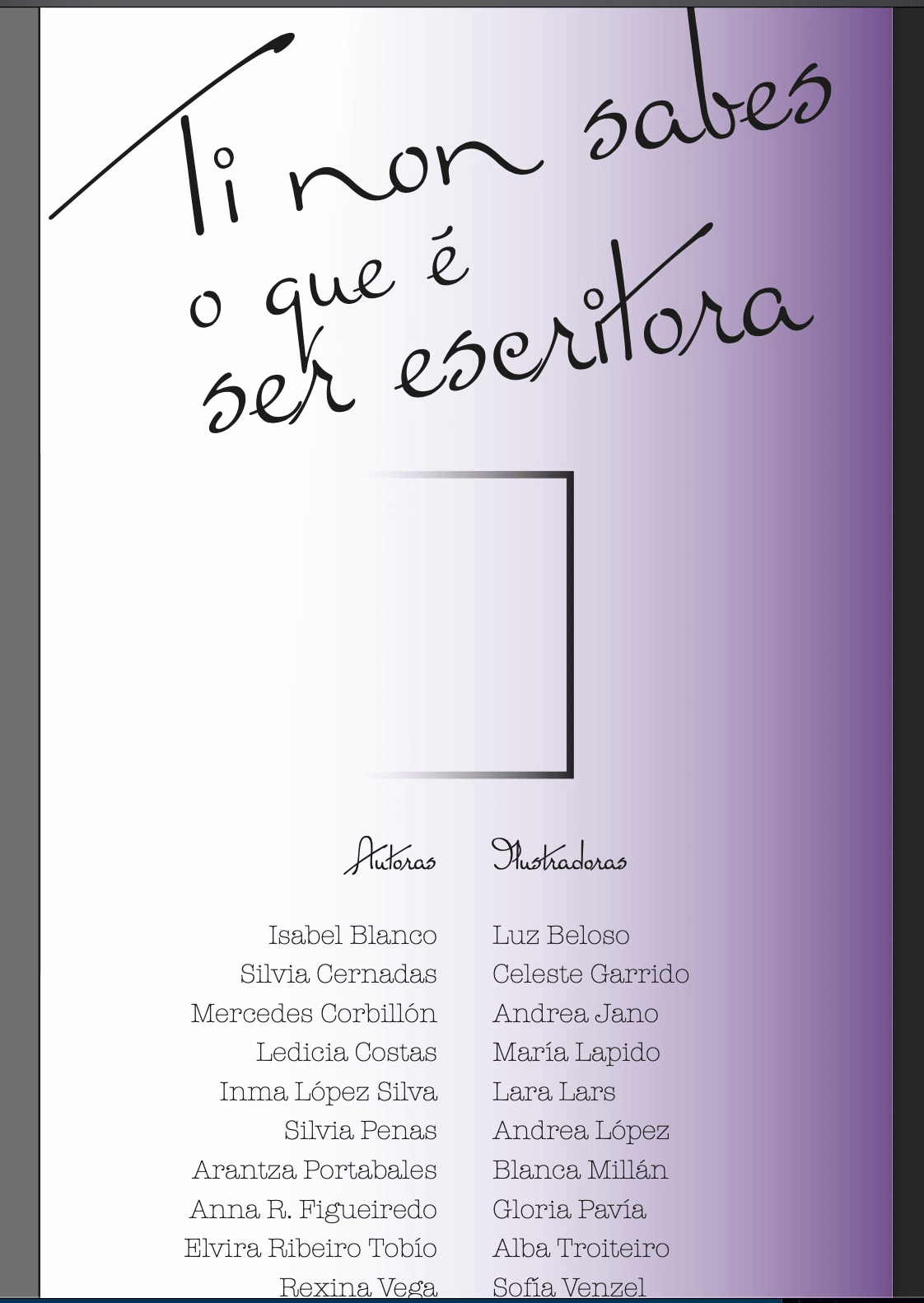 TI NON SABES O QUE É SER ESCRITORA